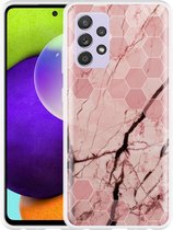 Hoesje Geschikt voor Samsung Galaxy A52s Pink Marble