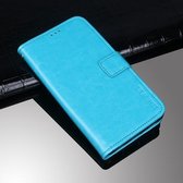 Idewei Crazy Horse Textuur Horizontale Flip Leren Case met Houder & Kaartsleuven & Portemonnee Voor Xiaomi Poco X3 GT (Hemelsblauw)