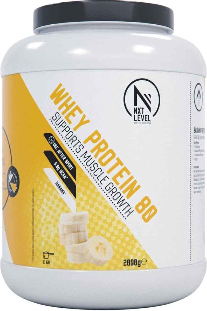 NXT Level Whey Protein 80 - Proteïne Poeder - 2000 gram - Banaan