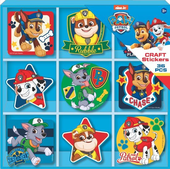 Nick JR Paw Patrol - Stickerbox - Paw Patrol stickers - 36 Stickers ...