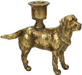 Kandelaar goudkleurig hond | Candle Stick Dog Gold 14x5x18cm