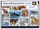 Wereld Natuur Fonds – Luxe postzegel pakket (A6 formaat) : collectie van 25 verschillende postzegels van Wereld Natuur Fonds – kan als ansichtkaart in een A6 envelop - authentiek c
