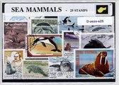 Zeezoogdieren – Luxe postzegel pakket (A6 formaat) : collectie van 25 verschillende postzegels van zeezoogdieren – kan als ansichtkaart in een A6 envelop - authentiek cadeau - kado