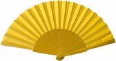 Eventail espagnol - Flamenco - XL - jaune - avec robe