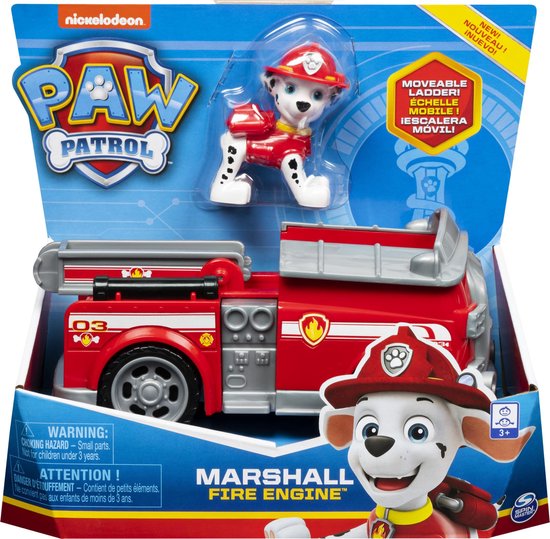 PAW Patrol - Brandweerwagen - Marshall - Speelgoedvoertuig met actiefiguur