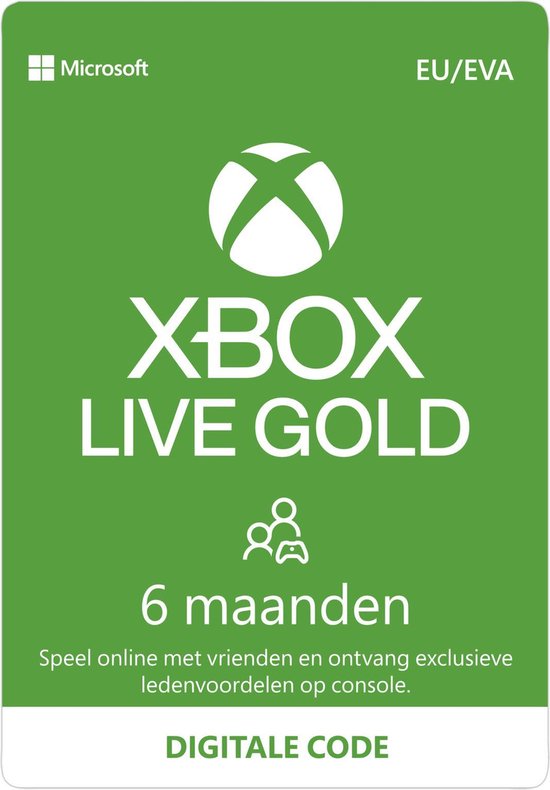 Vroegst ondergoed meer Microsoft Xbox Live Gold - 6 Maanden abonnement - Xbox Series X|S, Xbox One  & Xbox 360... | bol.com