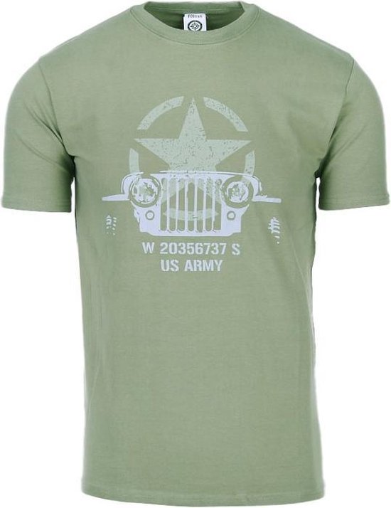 Fostex WWII Series - T-shirt Allied Star - Willy jeep (kleur: Groen / maat: M)