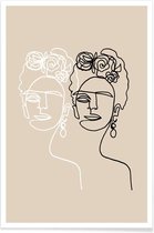 JUNIQE - Poster Frida Double Beige -30x45 /Ivoor