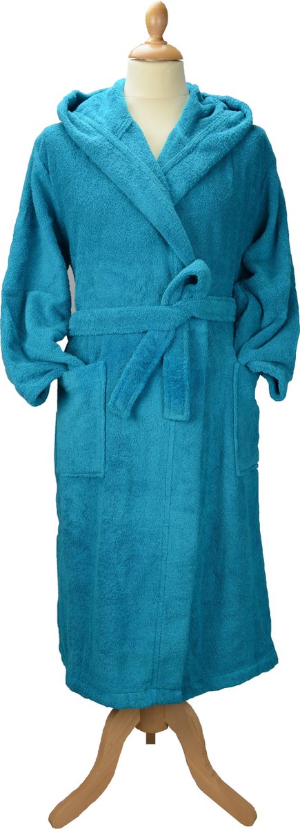 ARTG Robezz - Badjas met Capuchon - 100% Katoen - Badstof - Petrol Blauw - Deep Blue - (3XL)