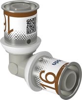 Uponor 16 mm haaks, kunstof met rvs persbussen, orgineel Uponor.