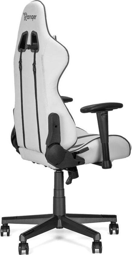 Ranqer Felix Gamestoel - Gaming Chair  / Gaming Stoel - Ergonomische Bureaustoel - Verstelbaar armleuningen - Wit / Grijs