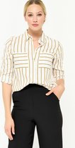 LOLALIZA Blouse met gouden lurex en strepen - Oker - Maat 44
