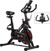 BrightWise® SpinningFiets Ingebouwde tablet-/telefoonhouder - Spinbike -  Hometrainer fiets - Hometrainers fitness - Spinning fiets - Max. draagcapaciteit 120 kg