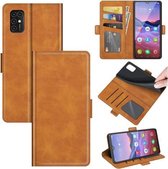 Voor ZTE Blade V2020 Smart Dual-side Magnetische Gesp Horizontale Flip Lederen Case met Houder & Kaartsleuven & Portemonnee (Geel)