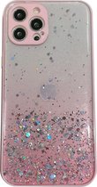 Hoesje geschikt voor iPhone 7 - Backcover - Camerabescherming - Glitter - TPU - Roze