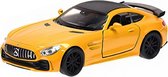 schaalmodel Mercedes AMG Gtr 12 cm staal goud