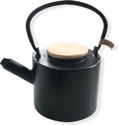 Moozz - zwarte theepot - gietijzeren theepot - thee pot - 1 liter- inclusief theezeef