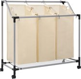 XL Wassorteerder – Beige - Wasmand met 3 vakken - Opvouwbaar - 200L