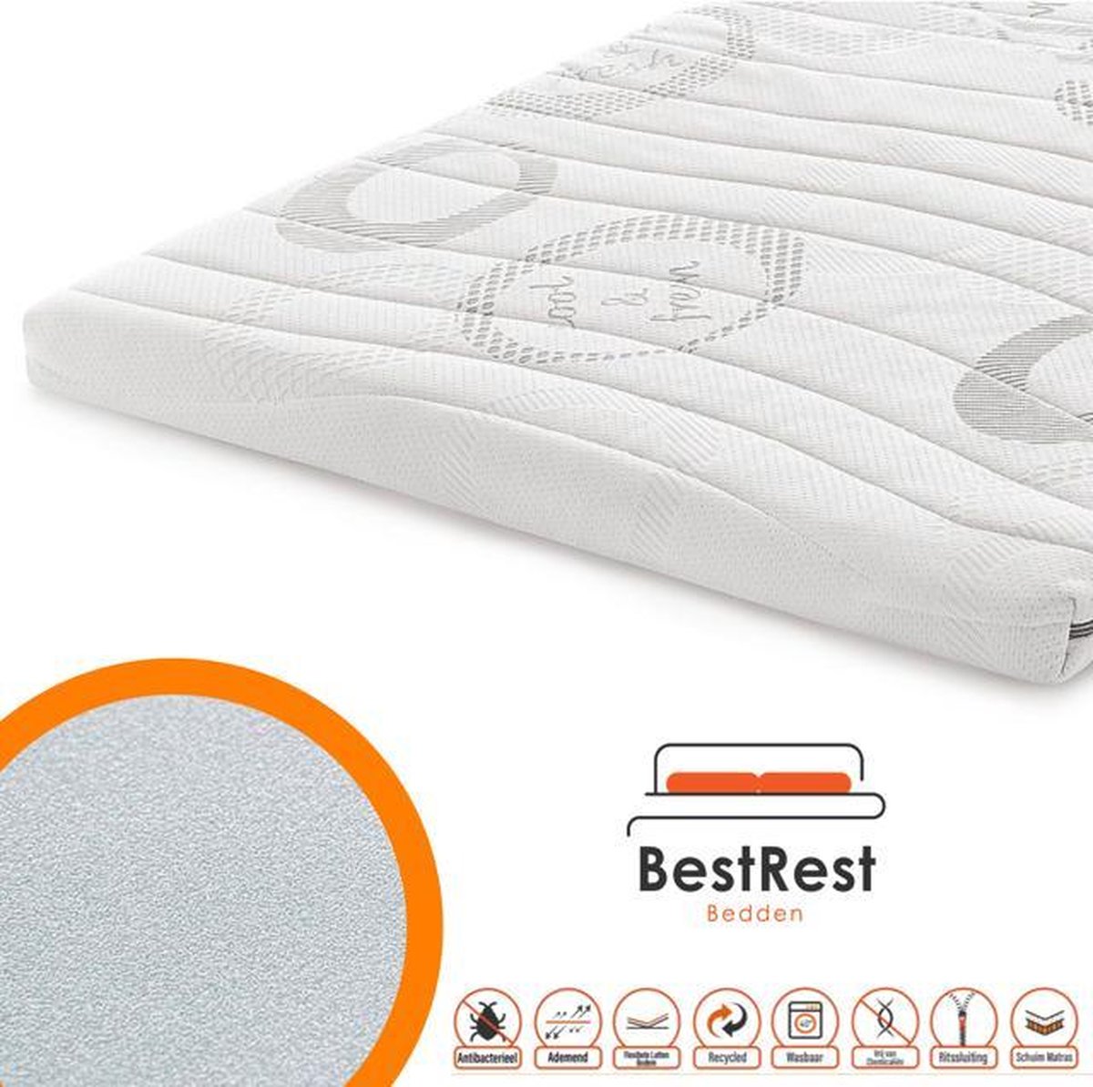 Topdekmatras Koudschuim Hybrid - Circa 7cm dik - 140x200cm