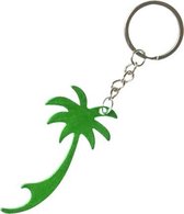 sleutelhanger/flesopener palmboom 7 cm staal groen