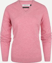 Steppin' Out Herfst/Winter 2021 Trui Fine Merino Vneck Vrouwen - Regular Fit - Wol - Roze (M)