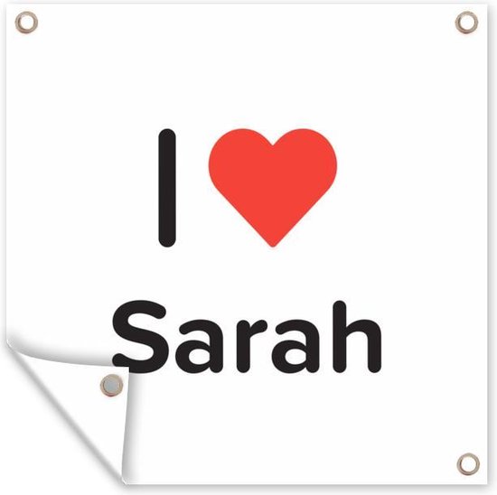 Tuin poster I love - Sarah - Meisje - 200x200 cm - Tuindoek