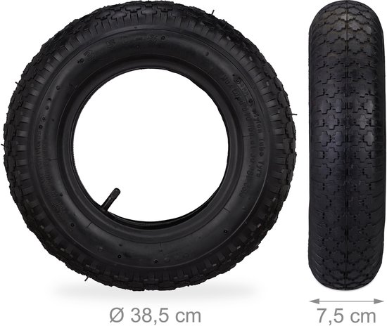kruiwagenband met binnenband - set van 2 - 3.50-8" - luchtband - tot 154 kg van Merkloos	 — afbeelding 4