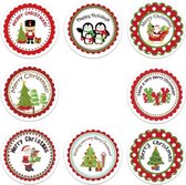 Sluitsticker - Sluitzegel –  Kerstboom / Kerstman / Merry Christmas / Happy Holidays | Wit – Groen – Rood | Winter – Sneeuw - Kerst - Merry Christmas – Feestdagen – Sinterklaas | Envelop – Cadeau – Cadeauzakje | Kinderen – Jongens – Meisjes