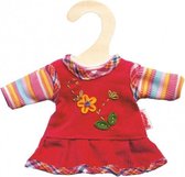 poppenjurkje met shirt rood voor pop van 20-25 cm