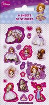 stickervel Sofia The First 12,5 cm paars 6 stuks