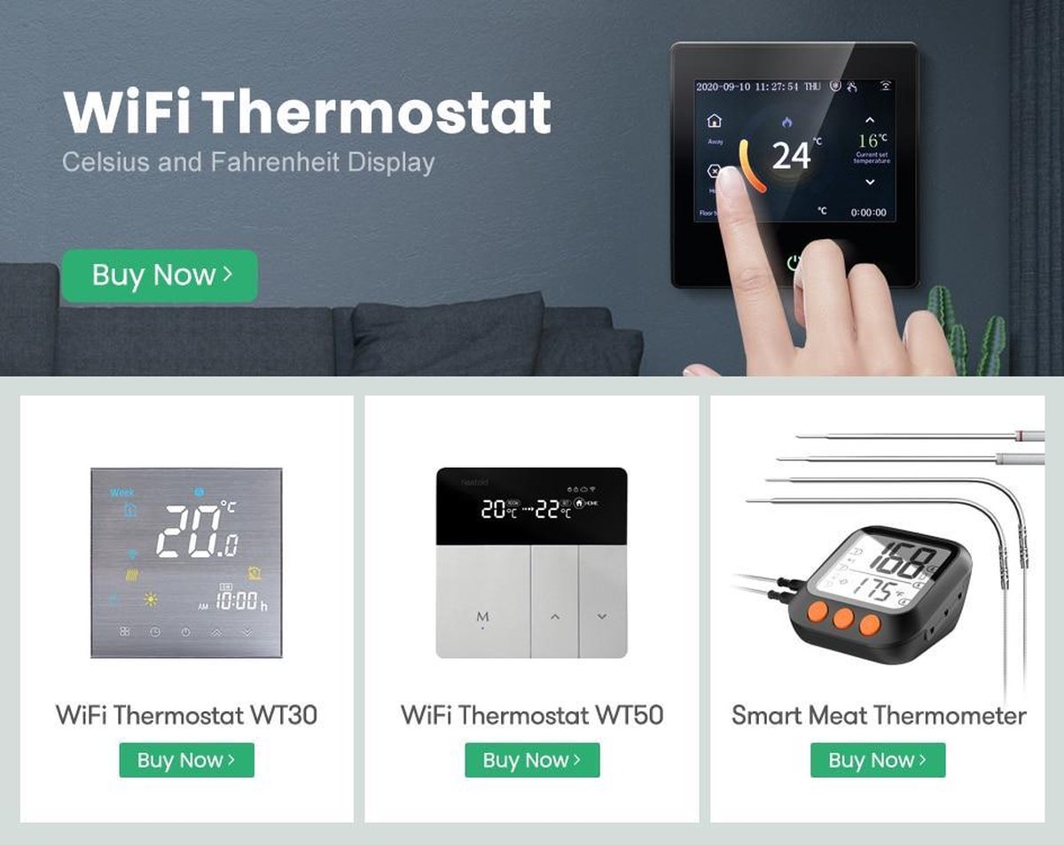 Thermostat intelligent TechU™ pour chaudière Water/gaz - S3 - Wit