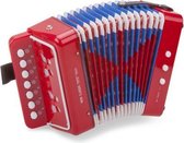 accordeon met muziekboek junior 19 cm rood