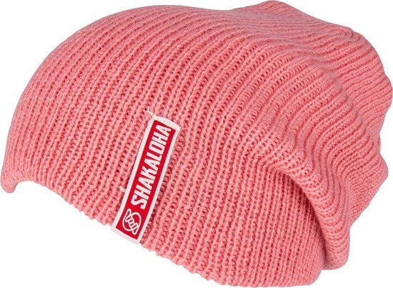 Shakaloha Gebreide Wollen Muts Heren & Dames Beanie Hat van merino wol zonder voering - Barista Beanie MrnRv Pink Unisex - One Size Wintermuts