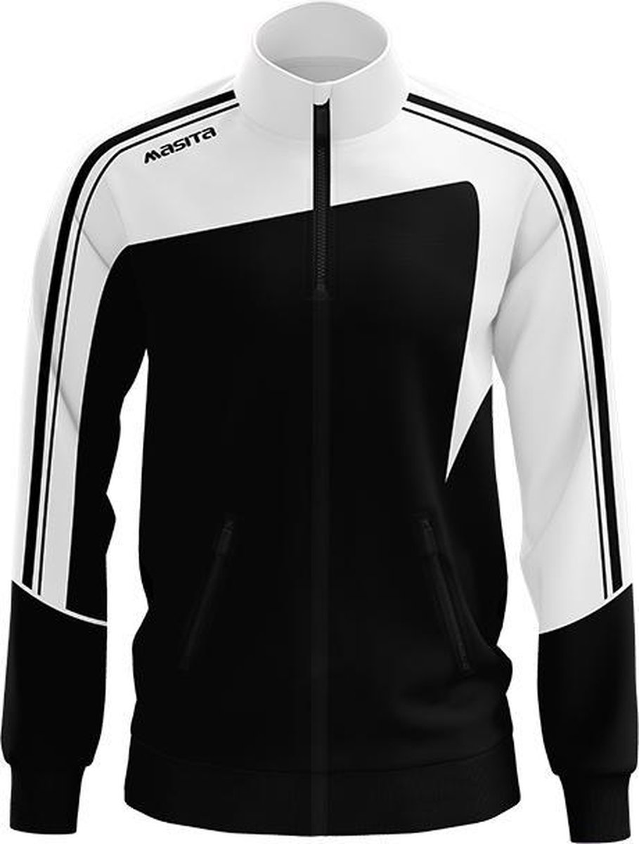 Masita | Zip-Sweater Forza - korte ritssluiting en duimgaten - Zwart-Wit - M
