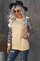 Sweatshirt Dames - Luipaard Abrikoos - Shiney - Maat XL