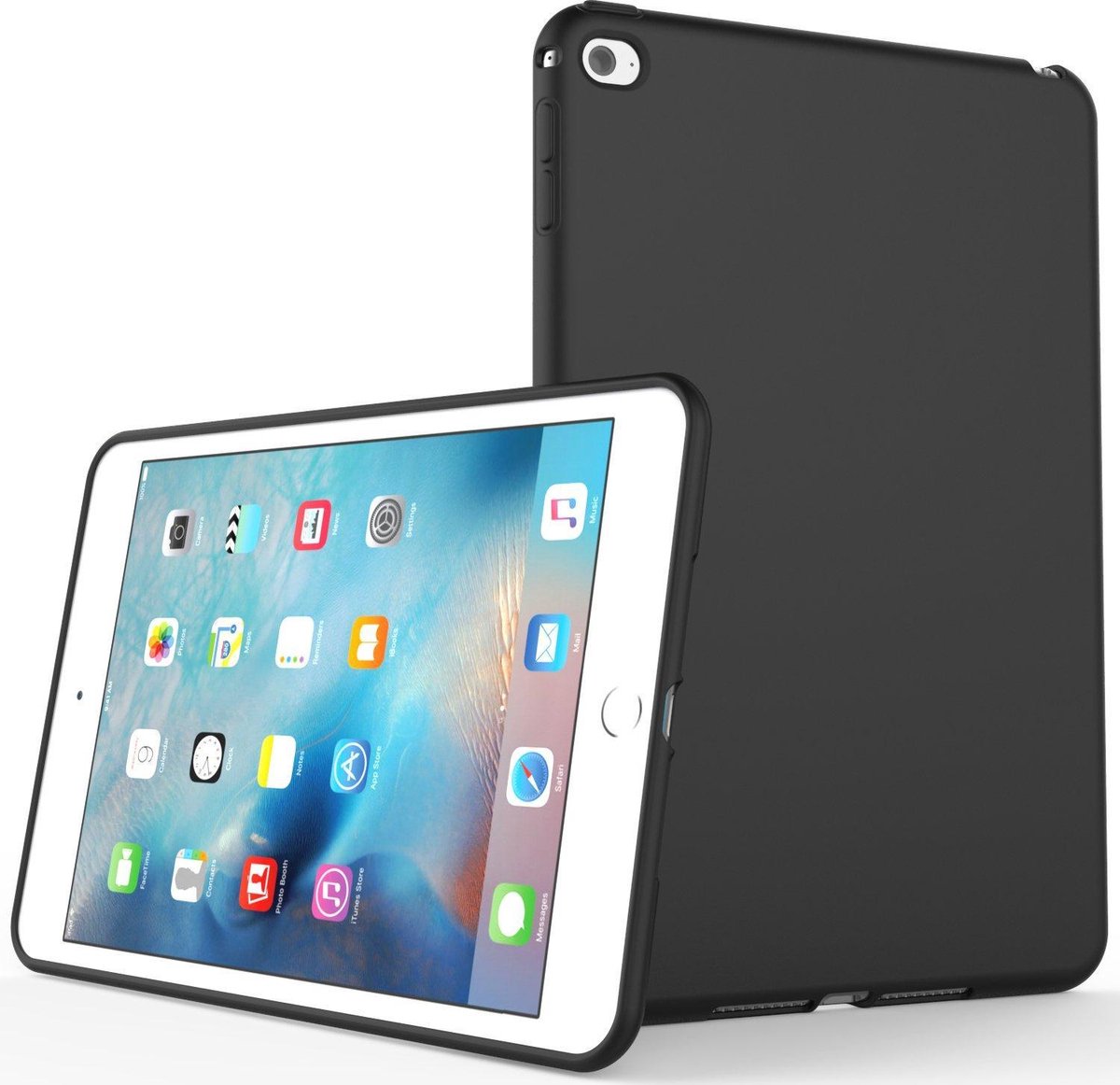 DrPhone TPUC1 - Siliconen Case – Rubberen Hoes - Zwart Geschikt voor iPad Mini 4 ( A1538 / A1550)
