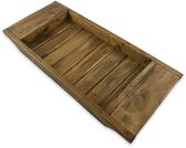 Badrek | Teak houten badrek van WDMT™ | 57 x 25 x 6 cm | Teak houten Badplank voor in Bad of buiten in de tuin | Eenvoudig alles bij de hand hebben terwijl je heerlijk ligt te onts