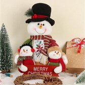 Sneeuwpoppen pop Merry Christmas 35cm