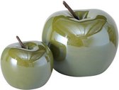 Boltze Home - appel beeld Perly set - groen (glans) - Hoogte 7 & 12 cm