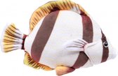 knuffelvis Tropical 21 cm pluche wit/bruin