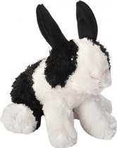 knuffel konijn junior 18 cm pluche zwart/wit