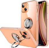 ShieldCase geschikt voor Apple iPhone 13 TPU hoesje met ring - transparant - Backcover case met standaard - Met ring - Hardcase shockproof hoesje