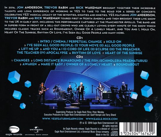 Yes - Live At The Apollo, Manchester (2 CD) - Rick Wak Yes Featuring Jon Anderson, Trevor Rabin