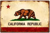 California Republic Vlag Zwaar Metalen Bord 39,5 x 60 cm