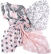 Four Square - roze/grijs Sjaal