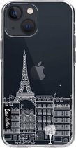 Casetastic Apple iPhone 13 mini Hoesje - Softcover Hoesje met Design - Paris City Houses White Print