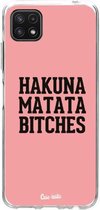 Casetastic Samsung Galaxy A22 (2021) 5G Hoesje - Softcover Hoesje met Design - Hakuna Matata Bitches Print