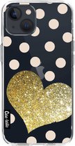 Casetastic Apple iPhone 13 Hoesje - Softcover Hoesje met Design - Glitter Heart Print