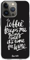 Casetastic Apple iPhone 13 Pro Hoesje - Softcover Hoesje met Design - Coffee Wine White Print