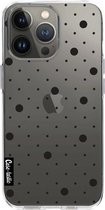 Casetastic Apple iPhone 13 Pro Hoesje - Softcover Hoesje met Design - Pin Points Polka Black Transparent Print